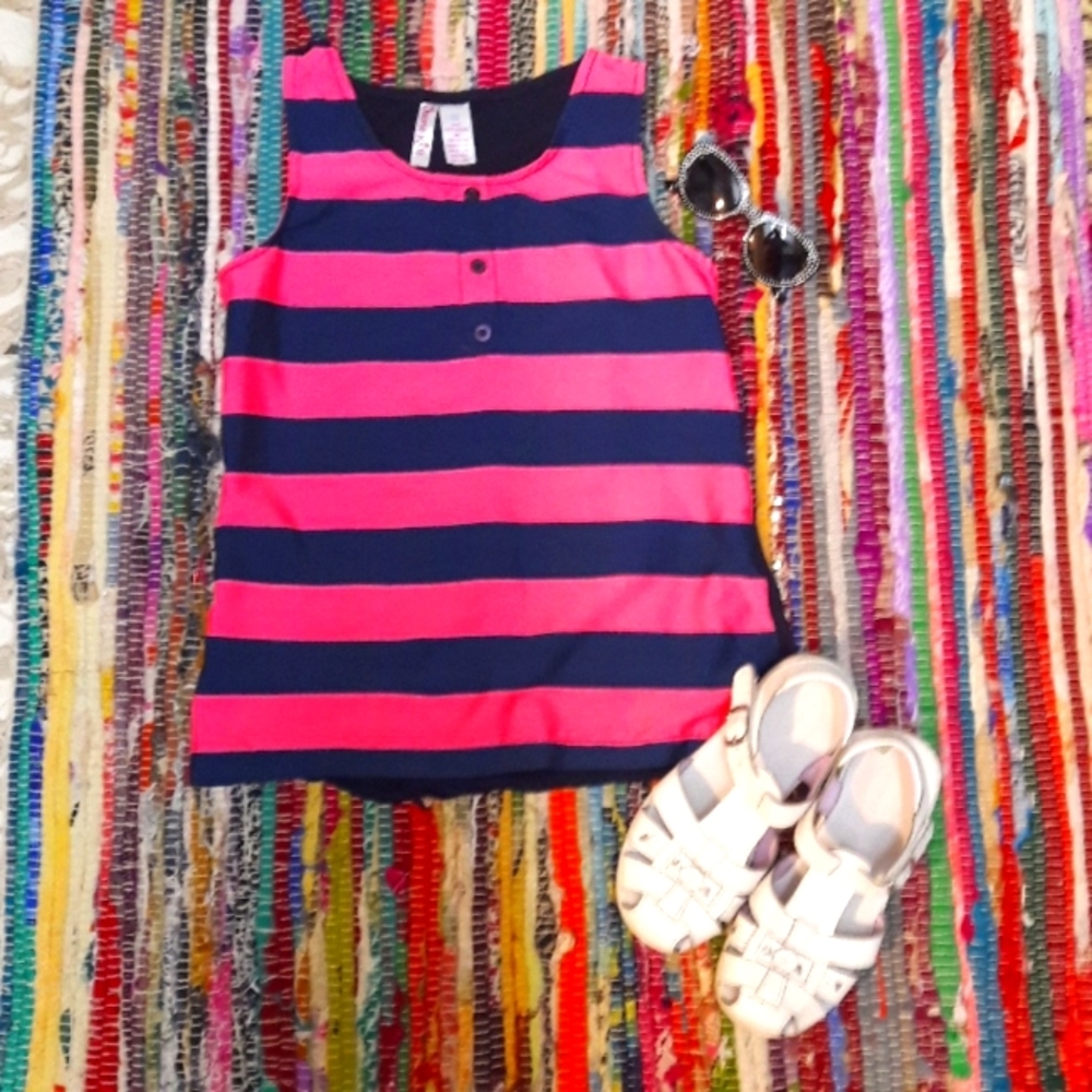 Girl's Bright Strip Dress Tank Top by Japna